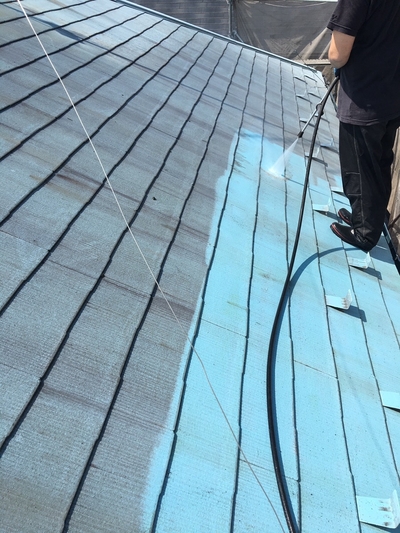 屋根塗装　高圧洗浄2