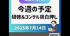 【2025年7月14日　今週の予定「研修＆コンサルティング目白押し！」】(2025.7.14)