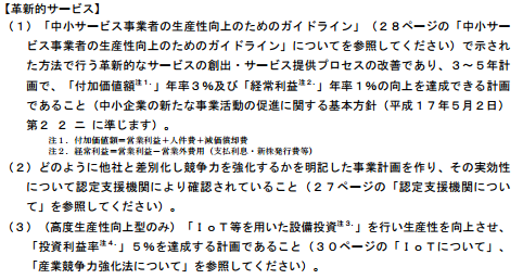 平成27年度補正　ものづくり・商業・サービス新展開支援補助金（公募要領）［補助対象事業（革新）］