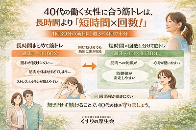 40代の働く女性に合う筋トレは、長時間より「短時間×回数」