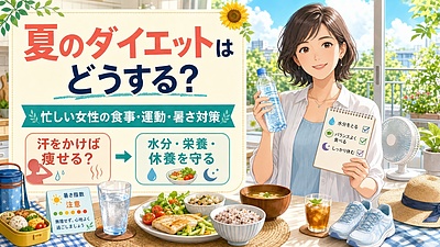 夏のダイエットはどうする？忙しい女性が無理なく痩せる食事・運動・暑さ対策