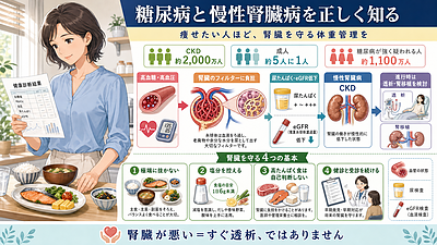痩せたい人ほど知っておきたい糖尿病と慢性腎臓病――透析を遠ざける体重管理と健診の見方