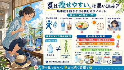 夏は痩せやすい、は思い込み？――忙しい女性のための熱中症を防ぐダイエット