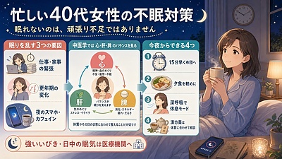 休みが少なくても、眠りは立て直せる――忙しい40代女性のための現実的な不眠対策
