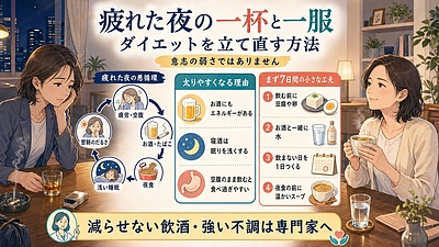 疲れた夜の「一杯」と「一服」がやめられない――忙しい女性のダイエットを立て直す方法