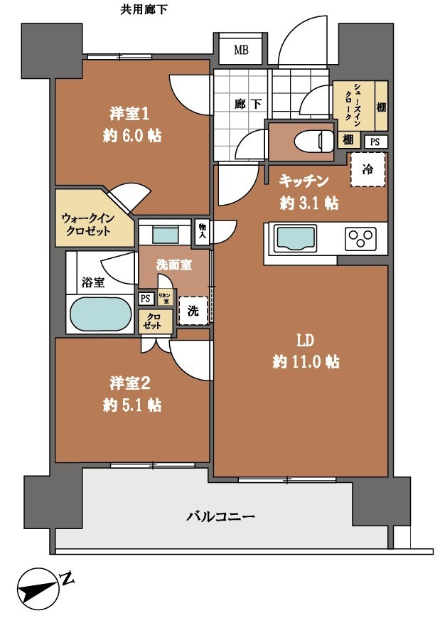 川口駅マンションの間取図