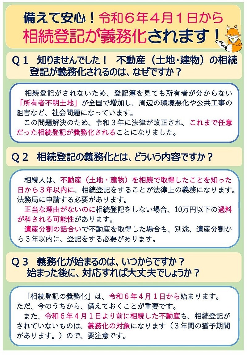 相続登記が義務化