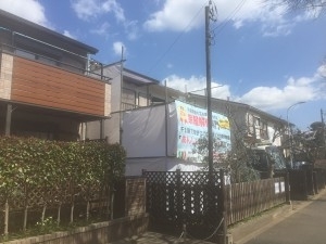 解体工事　養生シート