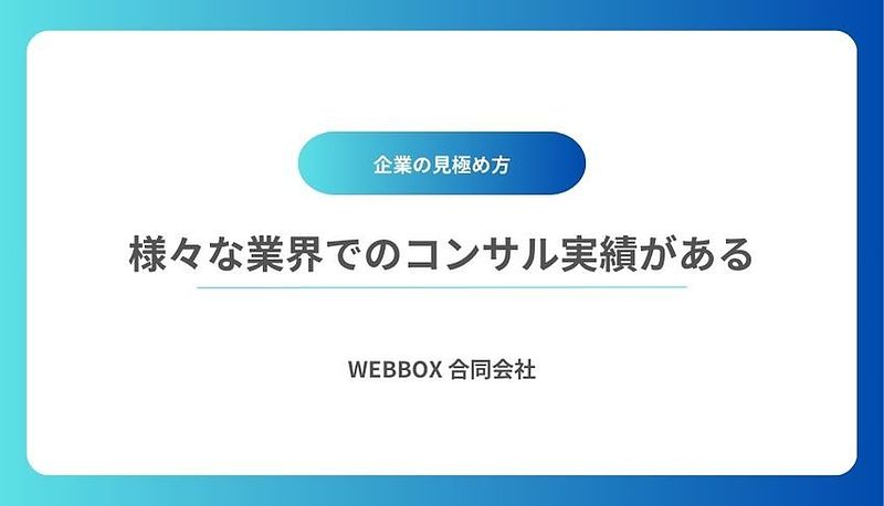 様々な業界でのコンサル実績がある