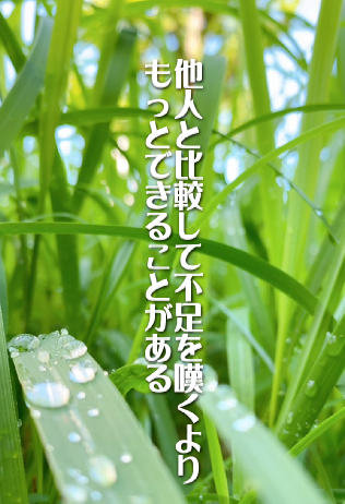 自分に足りないものではなく、持っている豊かさに目を向けよう