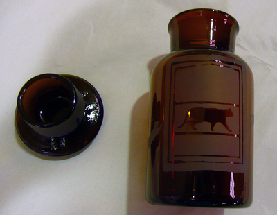 エッチング　試薬瓶　オリジナルガラス雑貨 ネコ　理化学