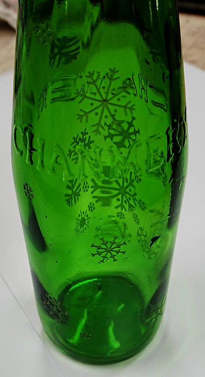 エッチング　ガラス　瓶　クリスマス