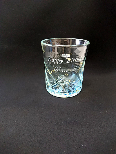 ガラスエッチング　ガラス工芸　メッセージ入りグラス　お祝い　ハンドメイド