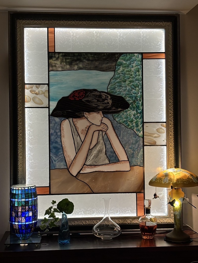 エッチングガラス　ステンドグラス　1点物