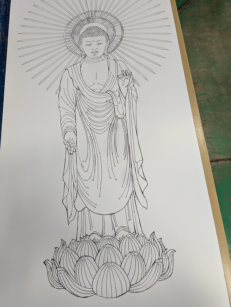 大仏　仏像　エッチングガラス