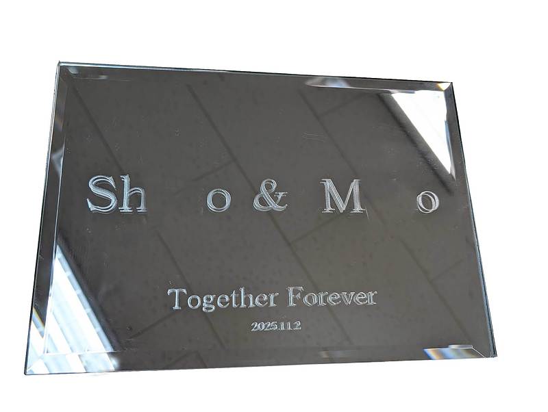 ウェルカムボード　鏡　エッチング　結婚式