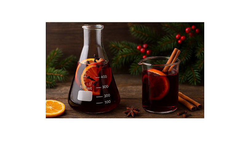 フラスコ　スパイスホットワイン　理化学器具　クリスマスレシピ