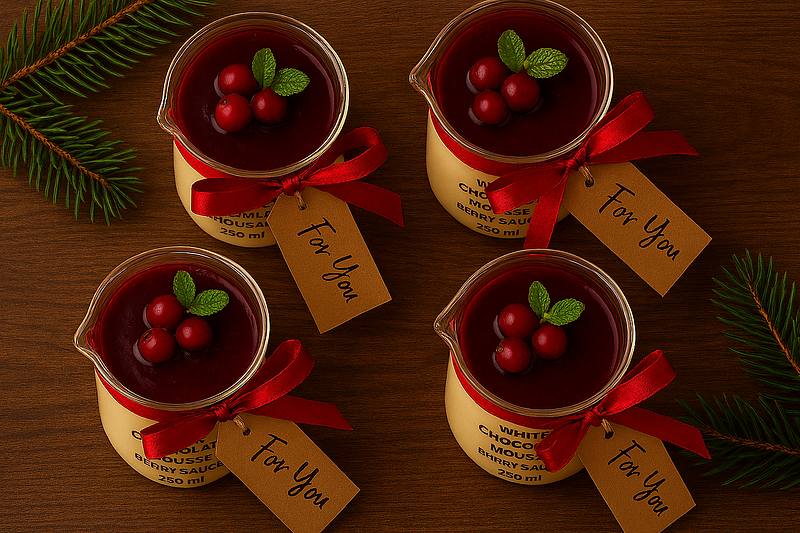 ビーカーで作るチョコムース　耐熱ガラス　サンドブラスト