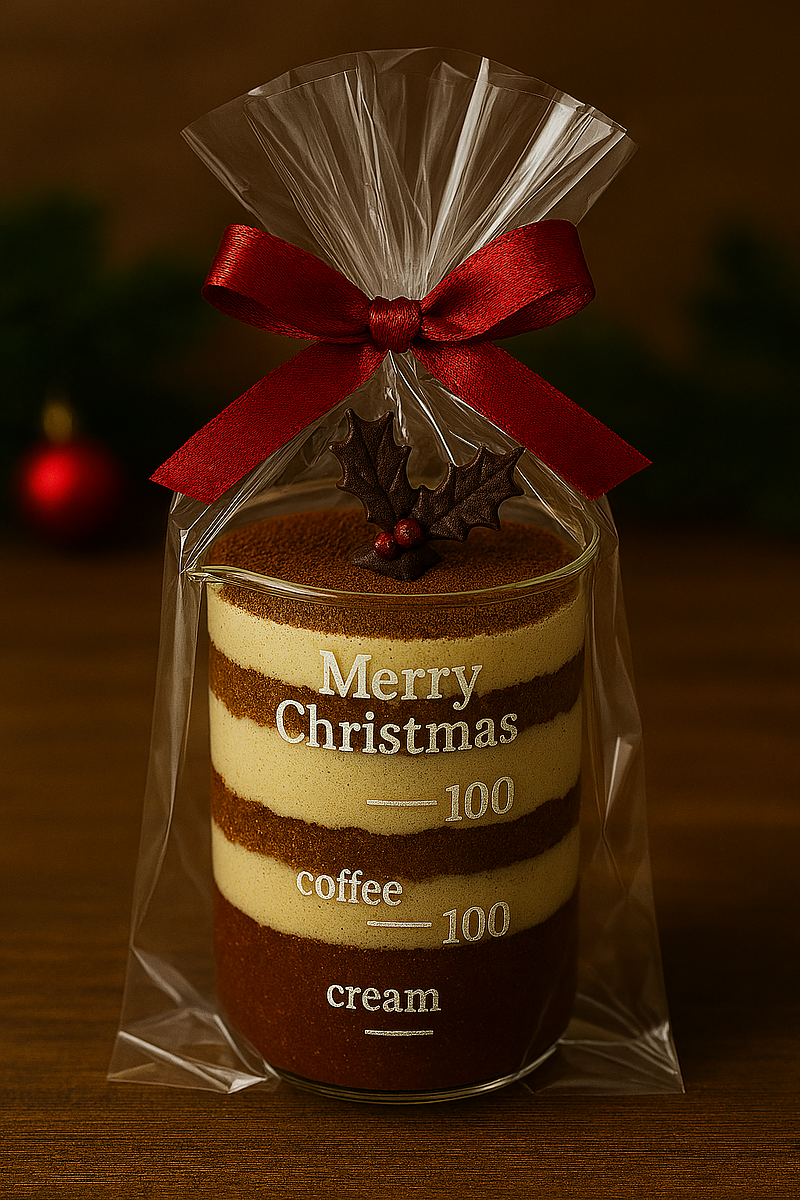 ビーカーで作るティラミス プレゼント クリスマス サンドブラスト ビーカーで作るティラミス プレゼント クリスマス サンドブラスト