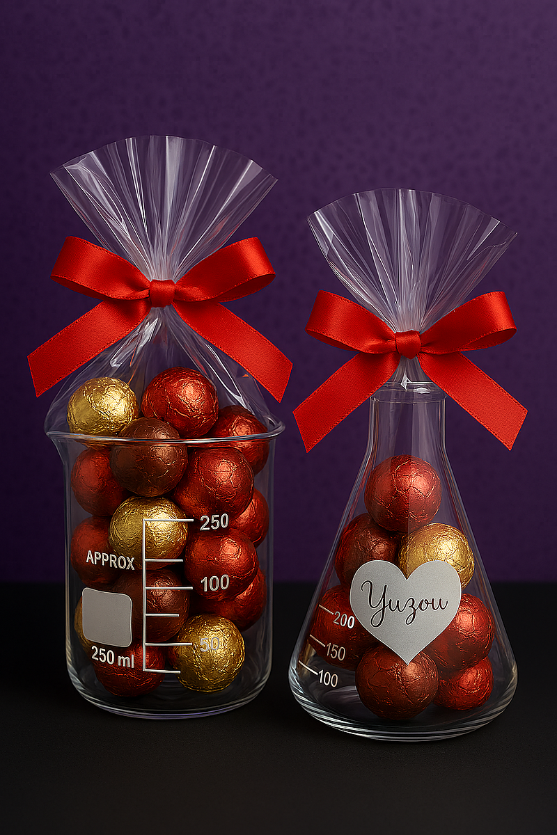 ビーカー　フラスコ　バレンタインデー　サンドブラスト