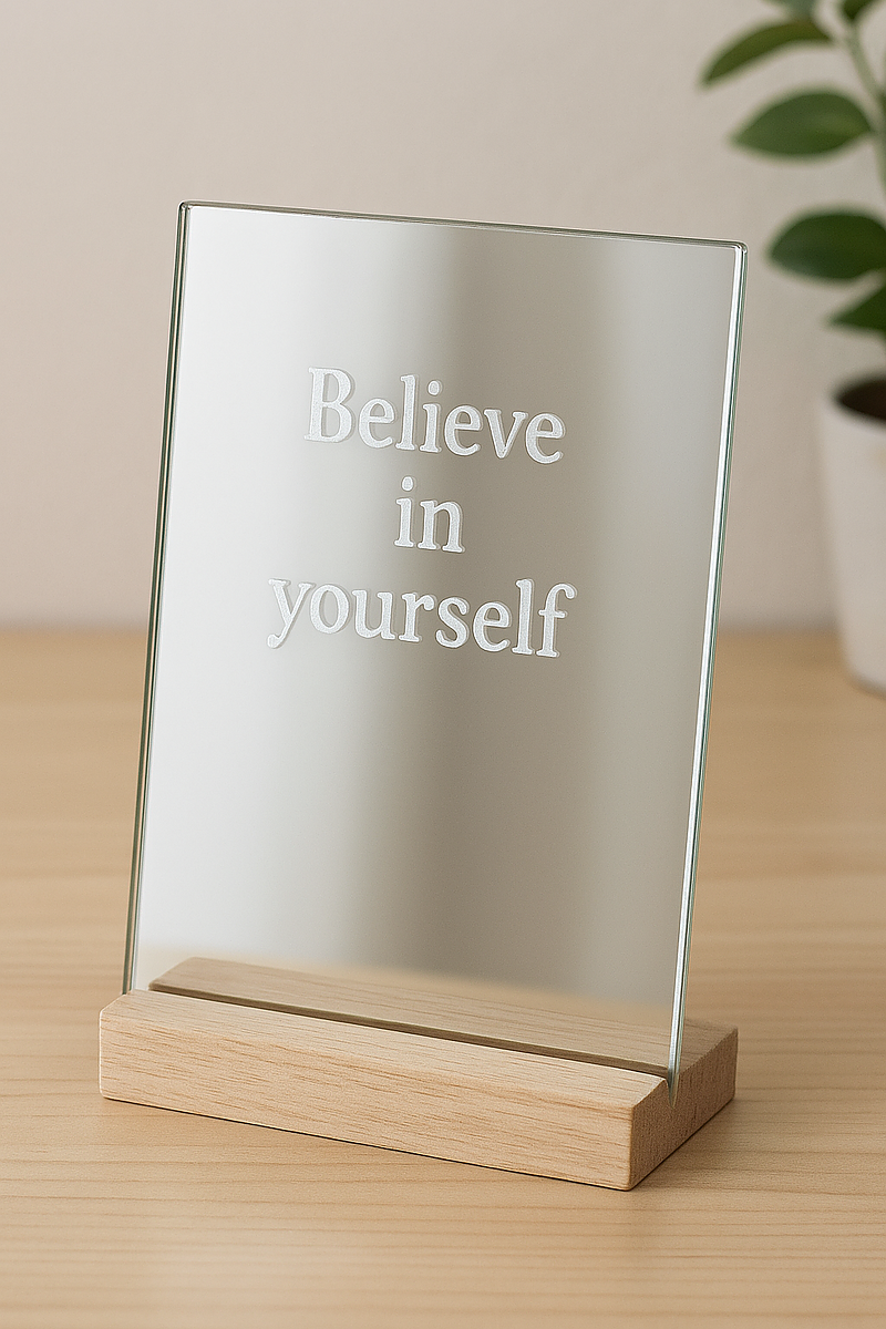 自分を応援　鏡　エッチング　ギフト