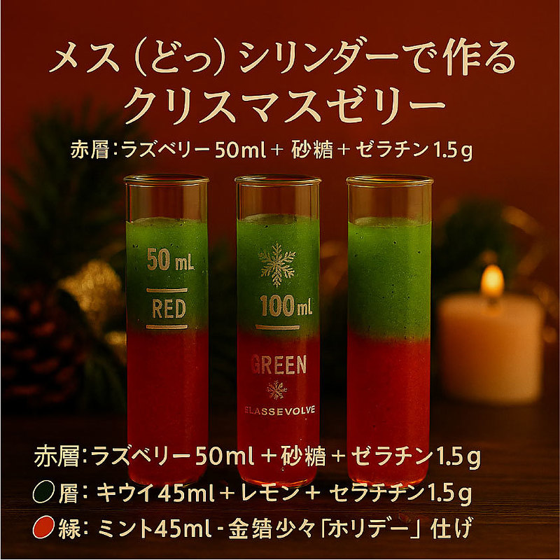 ドっシリンダーで作る クリスマスゼリー サンドブラスト ドっシリンダーで作る クリスマスゼリー サンドブラスト