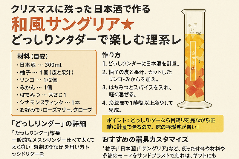 どっしりンダーで作る　サングリア　サンドブラスト　理化レシピ