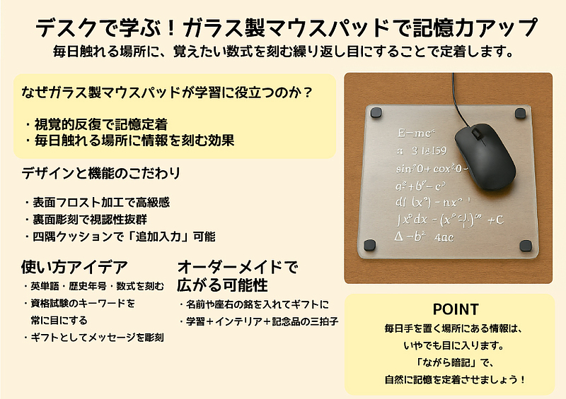 硝子マウスパッド