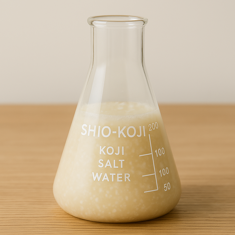 三角フラスコで作る塩こうじ　サンドブラスト　理系魔女