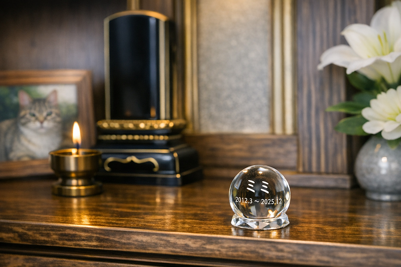 水晶玉 位牌 名入れ 愛猫 愛犬 水晶玉 位牌 名入れ 愛猫 愛犬