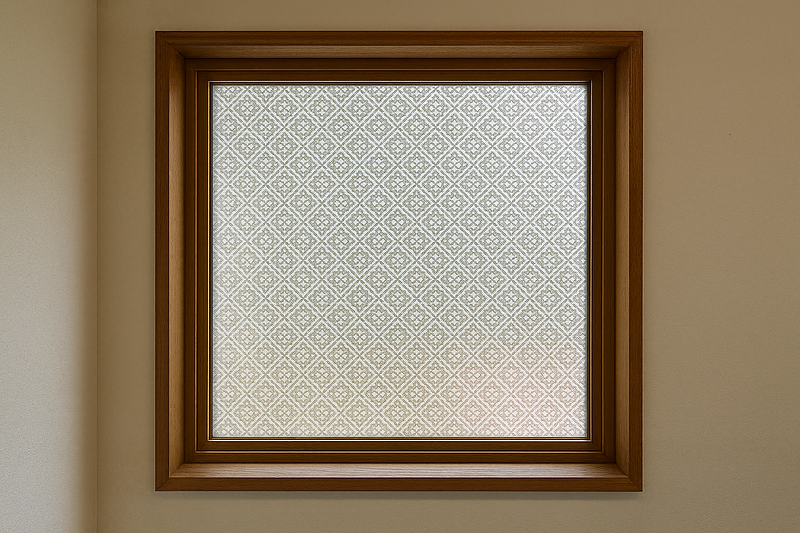 型板ガラス　オリジナルデザイン　サンドブラスト