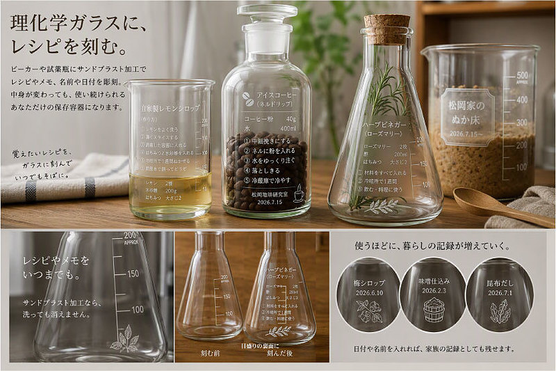 理化学ガラス レシピ入り 理化学ガラス レシピ入り