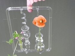 耐熱ガラス　個性的　花瓶　オブジェ