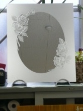 バラ　楕円　鏡　ゴージャス　ボカシ　ライン彫り