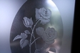 バラの花を彫り込む　　【エッチング　ガラス　インテリア】