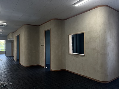 北九州の設計事務所GREENROOMDESIGN｜田川市で進むオフィスリノベーション、塗り壁が仕上がりました