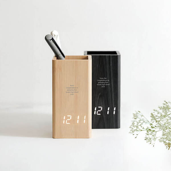 名入れペンスタンド時計付き