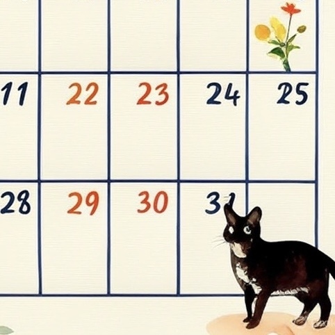 ねこのイラストカレンダー