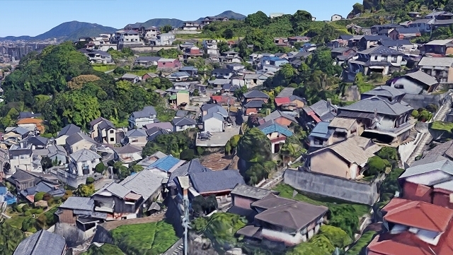 空撮した住宅地