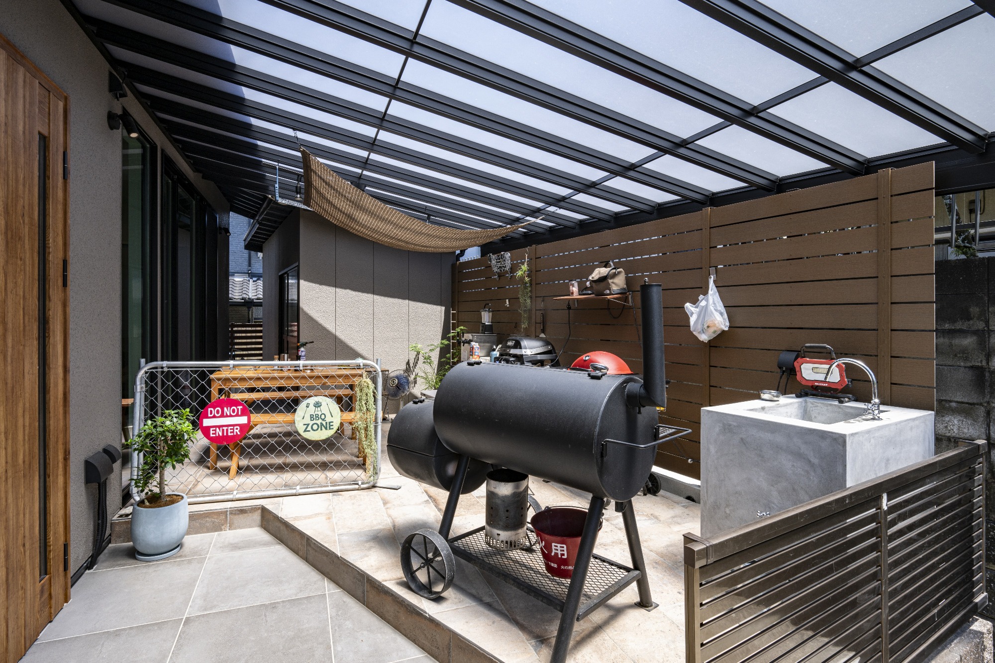 趣味のBBQを楽しめる寛ぎの空間