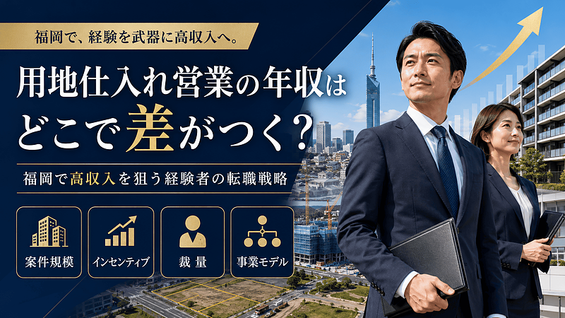 用地仕入れ営業の年収はどこで差がつく?福岡で高収入を狙う経験者の転職戦略 用地仕入れ営業の年収はどこで差がつく?福岡で高収入を狙う経験者の転職戦略