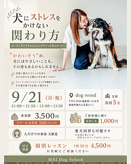 犬にストレスをかけない関わり方セミナー