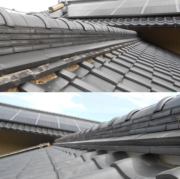 太陽光設置してある屋根の修理