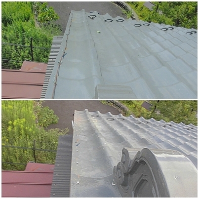 屋根の袖修理のビフォアーアフター