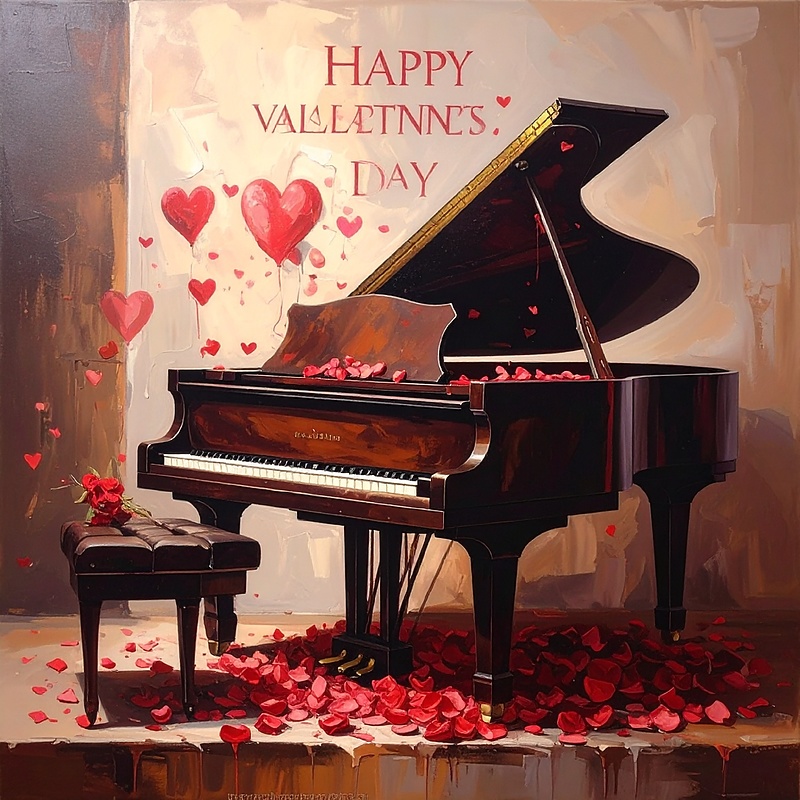 バレンタインピアノ（イメージ画／生成AI作成）