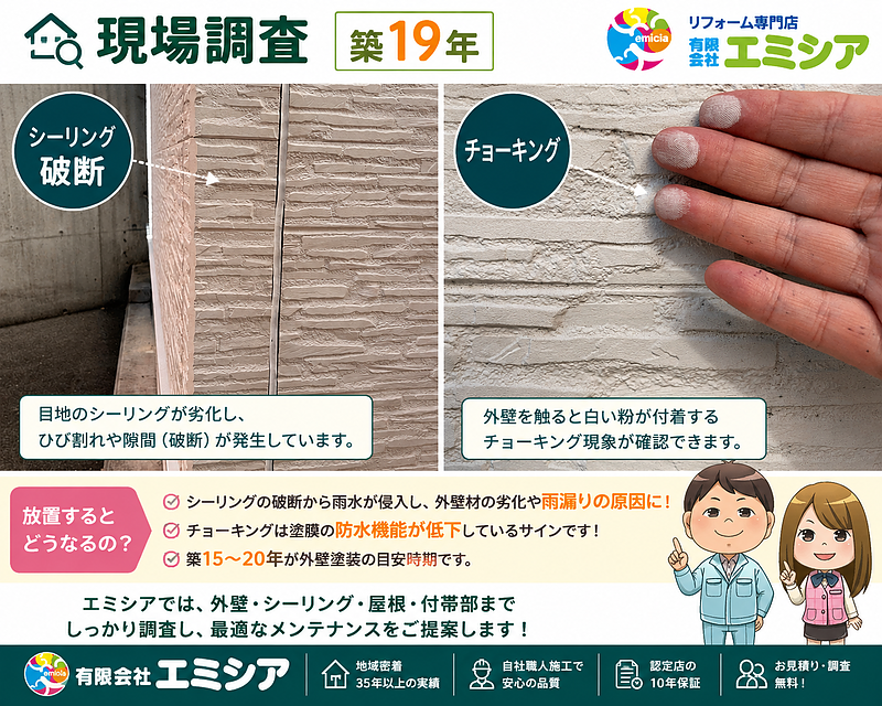 築19年外壁調査