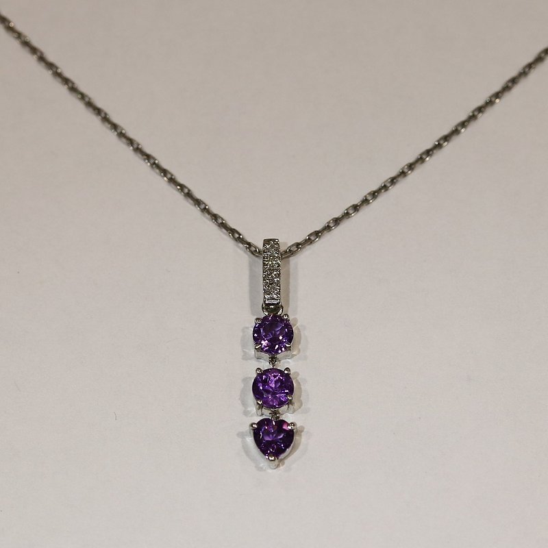 広島市西区K様のプラチナアメジストペンダントネックレスジュエリーリフォーム後
