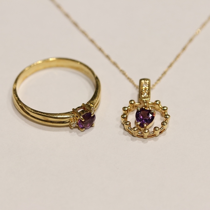 広島市西区K様のプラチナアメジストペンダントネックレスジュエリーリフォーム前