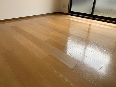 東広島市西条　空室 床洗浄&WAX掛け