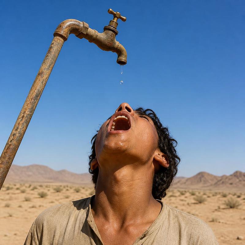 砂漠で水が足りずに求めるけど手に入らない人 砂漠で水が足りずに求めるけど手に入らない人